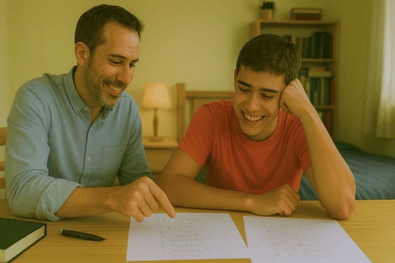 Alumno recibiendo clases particulares